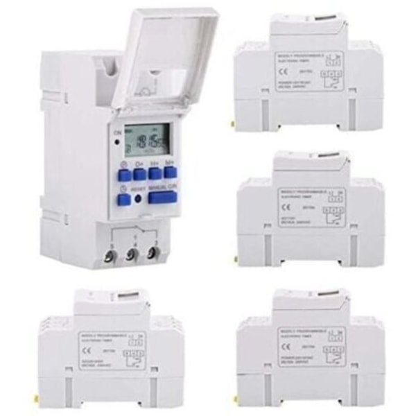 Elektrisk tidsbryter timer relé bryter tidsur LCD-skjerm forhåndsinnstilt ukentlig programmerbar (220V).pa