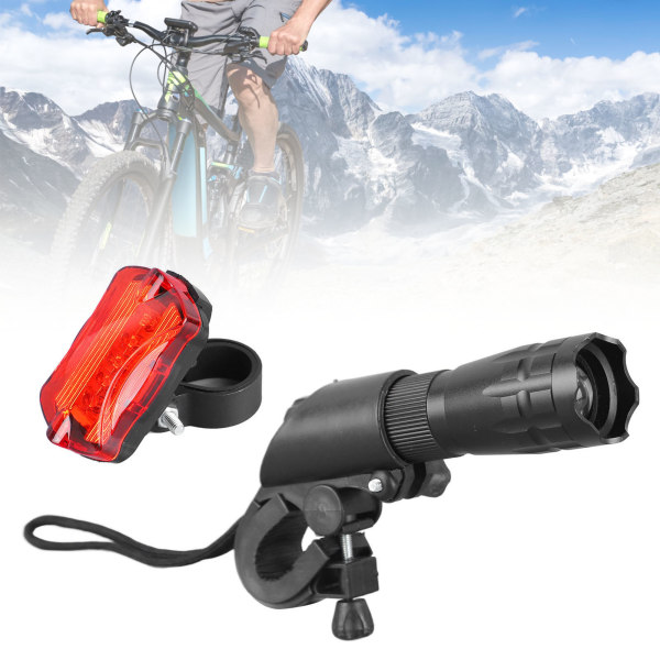 Bike Front Rear Light Kit Vattentät Hög ljusstyrka Säker Cykelstrålkastare Baklykta för nattkörning