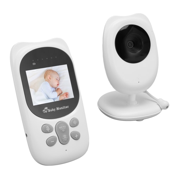 Video Babyalarm 2,4 tommer skærm 2 Way Talk 150m rækkevidde Farve Night Vision Babyalarm kamera med vuggeviser 100?240V EU-stik