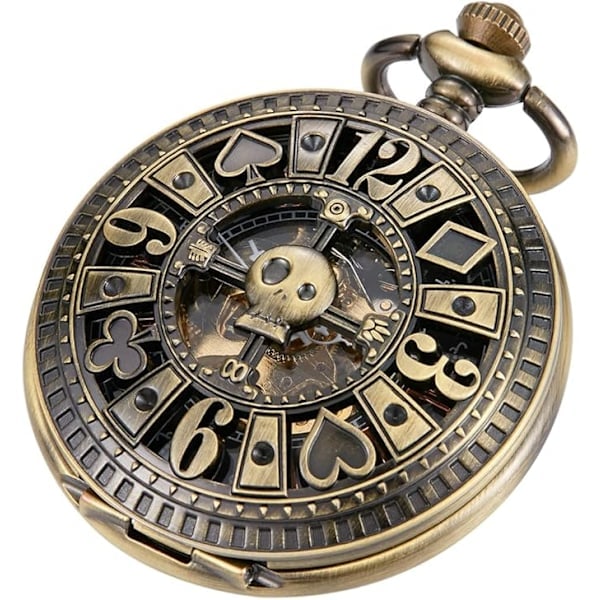 Paris_Vintage Unik Udhulet Mekanisk Steampunk-lommeur med Kæde