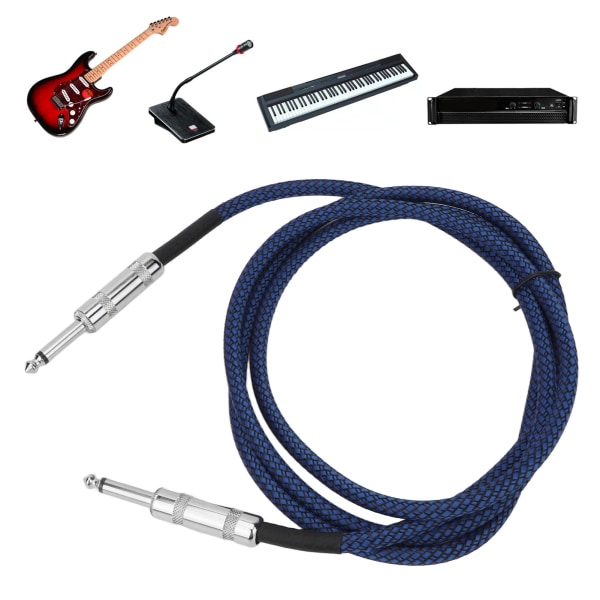 1/4 tommer kabel guitarkabel bas støjreduktion fletafskærmning 6,35 mm instrumentkabel til elektrisk guitarforstærker 1,8 m/5,9 fod