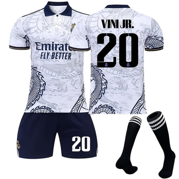 22-23 Real Madrid Dragon Pattern Fotballtrøye No.20 Vini Jr Barn 20(110-120CM)