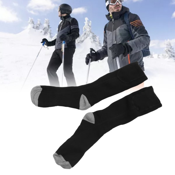 1 par opvarmede sokker 3 varmeindstillinger Varme vintersokker Komfortable elektrisk opvarmede termosokker til vandring Skiløb Sort