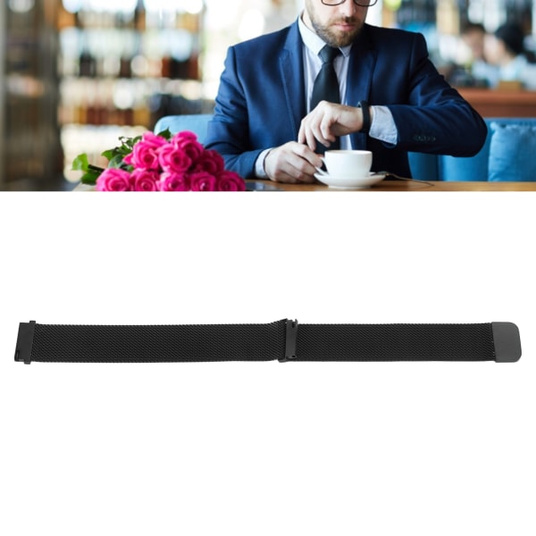 Magnetisk klockrem i rostfritt stål, snabbfrigörande hudvänlig watch som andas för Huawei GT2 Black