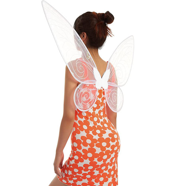 Barn Mousserende Sheer Fairy Wings Halloween Elf Fancy Dress, Hvid