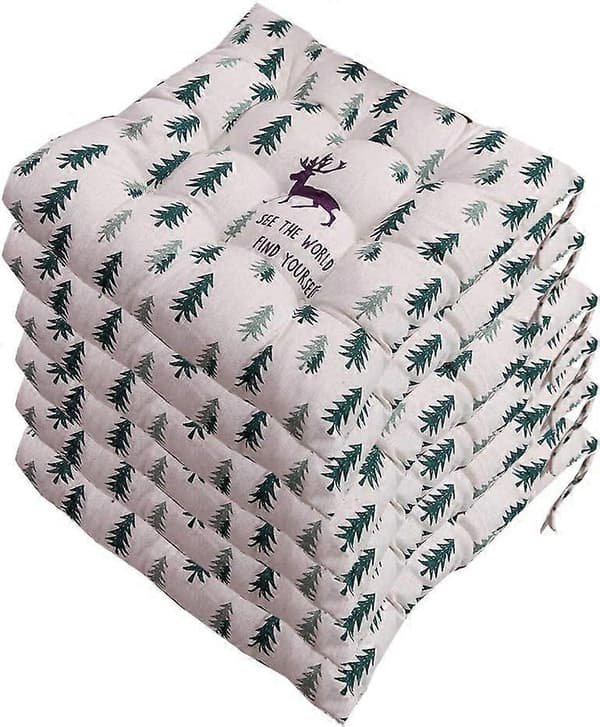 Sæt med 6 Stolsdyner 40 x 40, Dekorative Puder Stolsdyna Havepuder, Polyester