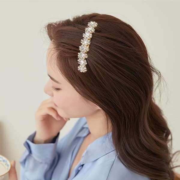 Bröllopslegering Rhinestone Blomster Hår Sido Kammar, 4st Hårnål Kammar Bröllop Brud Smycken Hårklämmor