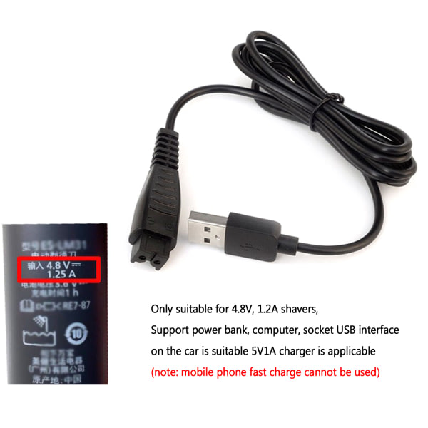 USB laddare för Panasonic RE7-87 acr3 acr4 acr5 series rakapparat för rakhyvelladdare