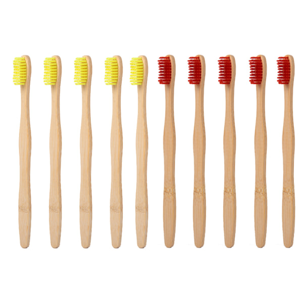 Biologiskt nedbrytbara bambu tandborstar, 10 delar mjuka borstar tandborstar style 1