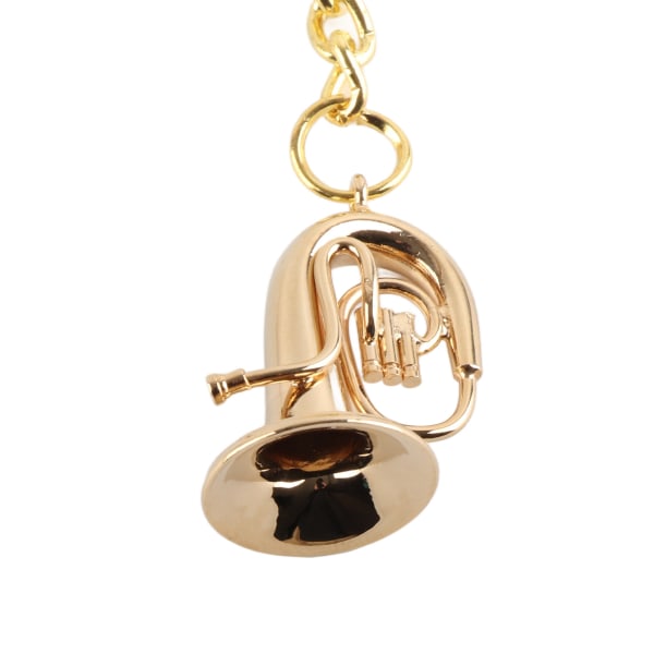 Messing Tuba Nøkkelring Miniatyr Golden Musical Instrument Nøkkelringer for eksamen bursdag