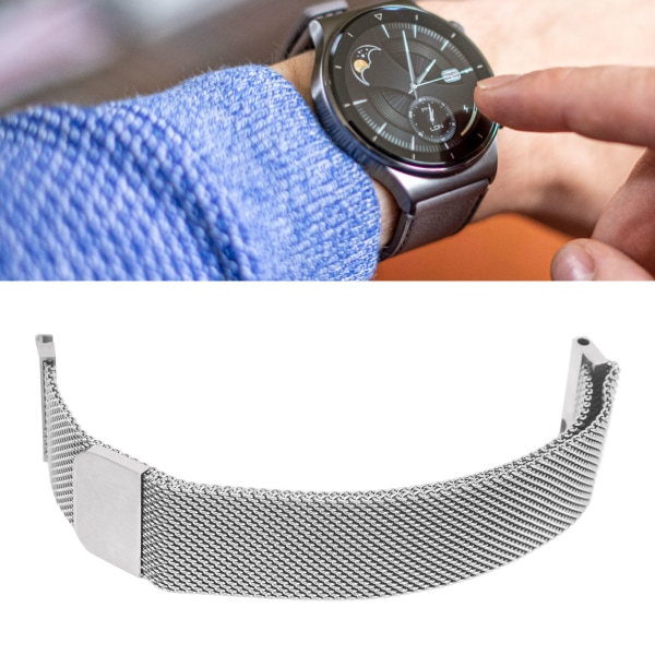 Smartwatch-rem i rustfritt stål Smartwatch-rem, erstatning for HUAWEI GT2 18 mm sølv