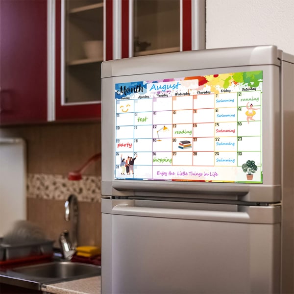 Mjuk magnetisk whiteboardtavla för kylskåp Månads-/veckoplankalender null - 2