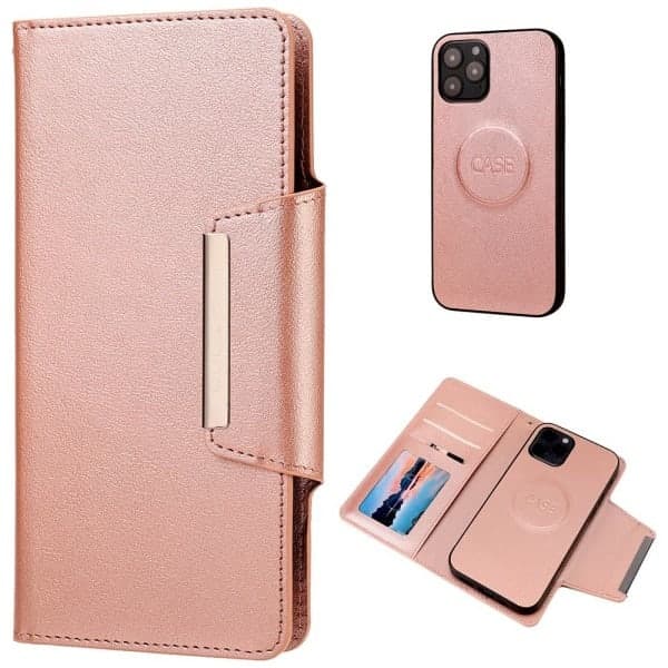 iPhone 12 / 12 Pro - 2-i-1 Magnetisk Veske - Rosegull Rosegull Rosegull