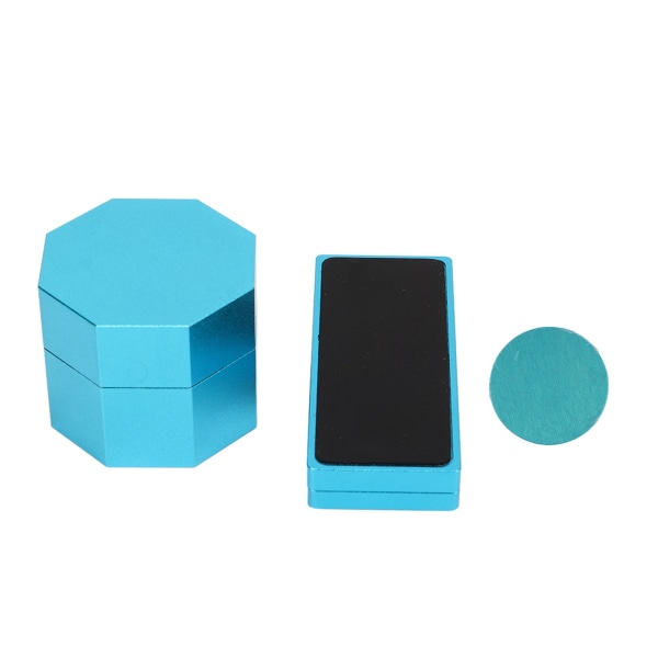 Biljard Octagonal Chalk Case Set Magnetisk Billiard Cue Chalk Box Hållare med Silent Fixed Clip Blue