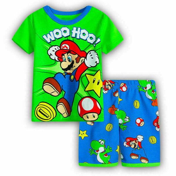 Barn Pojkar Super Mario Pyjamas Kortärmad T-Shirt Shorts Sæt 130cm 130cm