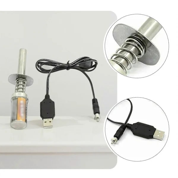 Nitro Gløderørsstarter med USB-oplader 1800mah Nitro Motor RC Bil NYd2