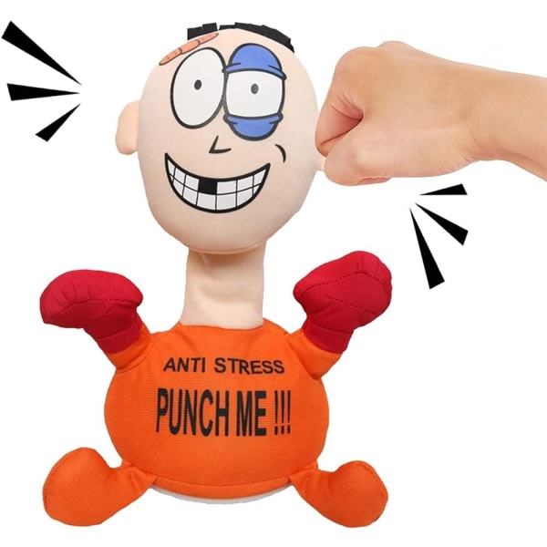 Rolig Punch Me Screaming Doll Anti-stress ORANSJE