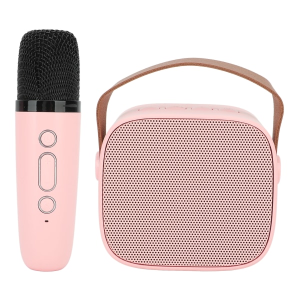 Mini karaokemaskin med trådlös mikrofon Bärbar Bluetooth högtalare för barn Vuxna Rosa