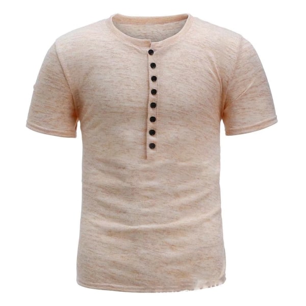 Herr Casual Slim Fit Basic Henley kortärmad T-shirt M