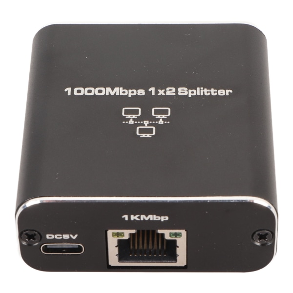 Ethernet Splitter RJ45 nettverksport 1 til 2 porter aluminiumslegering Gigabit nettverkssvitsj 1000 Mbps