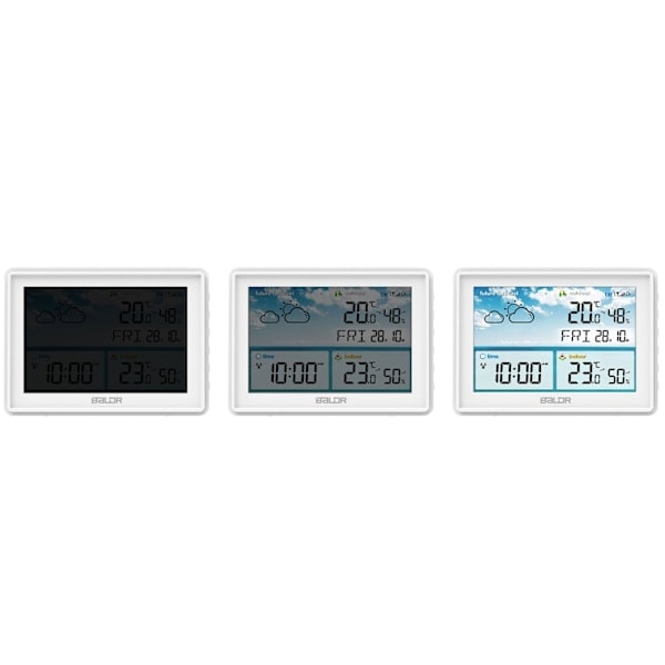 Väderstation med display BD-909 vit