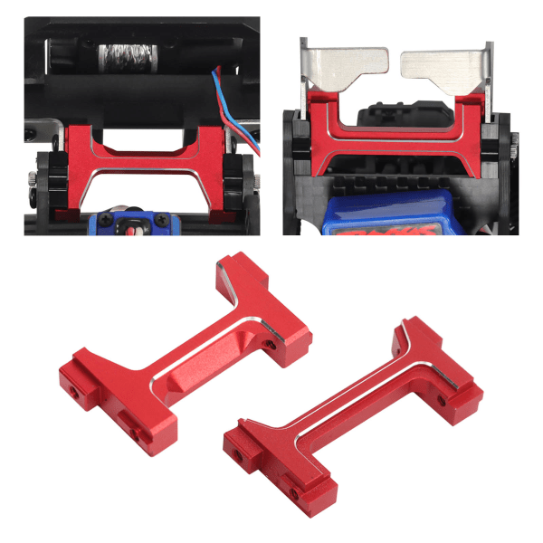 Aluminium främre och bakre stötfångarfästen Set RC stötfångarfäste för TRX4M 1/18 RC Crawler Röd