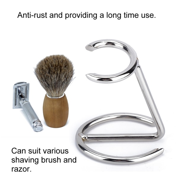 Barberbørste for menn i rustfritt stål barberhøvelholder for salong hjemmereisebruk