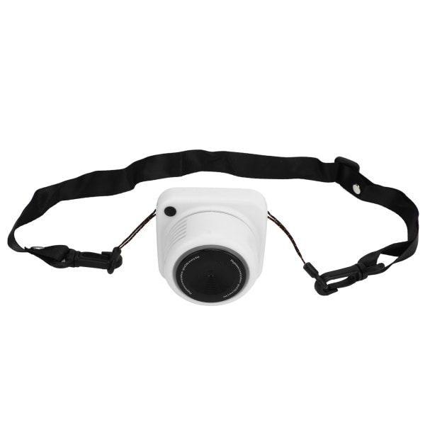 Hengende halskjedevifte Vintage kameraformet justerbar håndfri bærbar minihalsvifte med snor for utendørs hvit