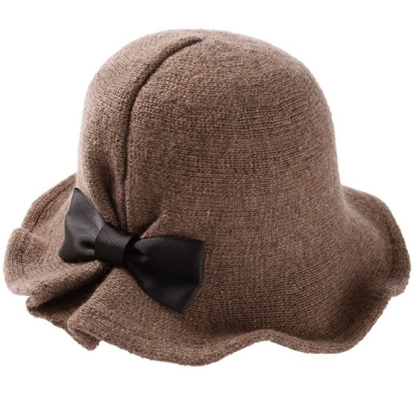 Uld Bucket Hats Dame Bowler Hat BRUN brun brown