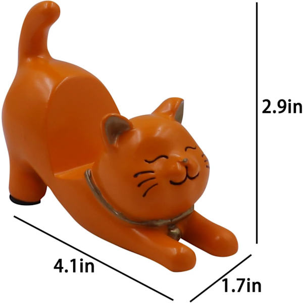Unik sød mobiltelefonholder bilholder cool sjov 3D tegneserie kat kanin dyredesign mobiltelefon tablet stativ til skrivebord Orange Cat