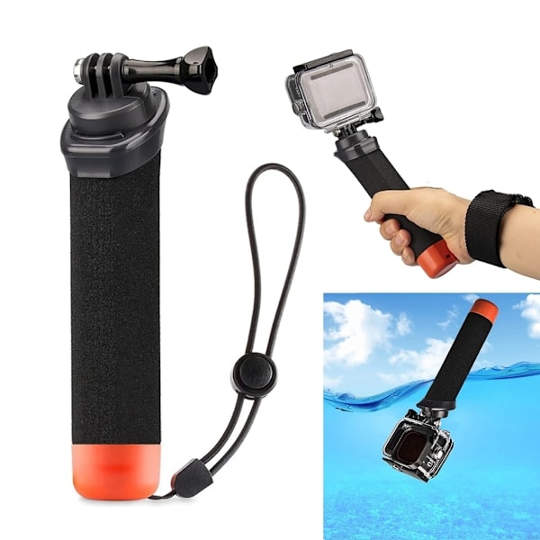 Floating Hand Grip for Action Camera Non-Slip Handle with Wrist Strap for GoPro 10 9 8 7 6 5 Cameras Water Sports