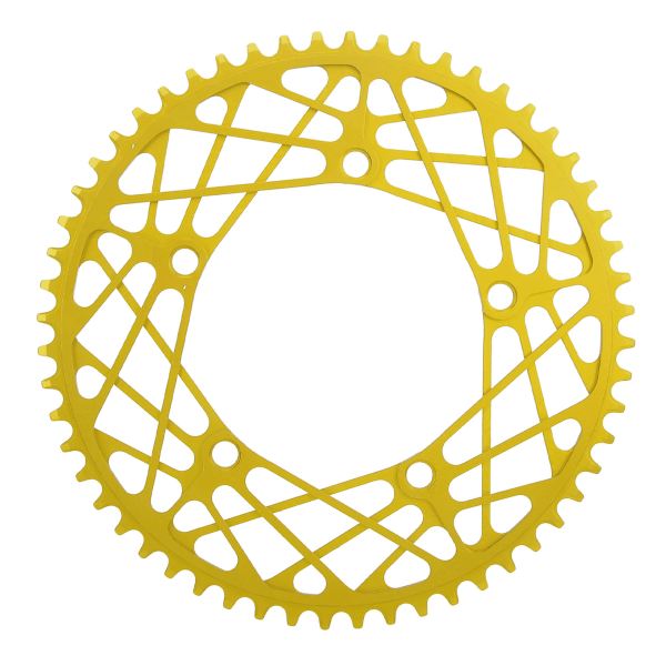 Pyörän ketjurengas 56T alumiiniseosta kevyt kulutusta kestävä polkupyörän ketjun pyörän kampilevy vaihtoa varten keltainen
