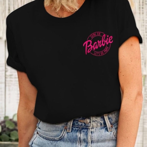 Barbie Tryckt T-shirt Kvinna Sommar Topp T-shirt GH1014-P M