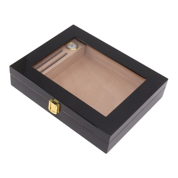 Cigarr Humidors Box Transparent Window Cigar Humidor Mini Portable Cigarr Box med mekanisk hygrometer