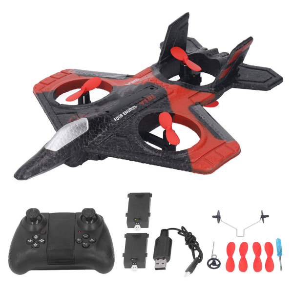 V25 Stunt Ilmakuvaus UAV-kaukosäädin Lentokone-lelulentokone sopii yli 14-vuotiaille lapsille, punainen 2 akkua