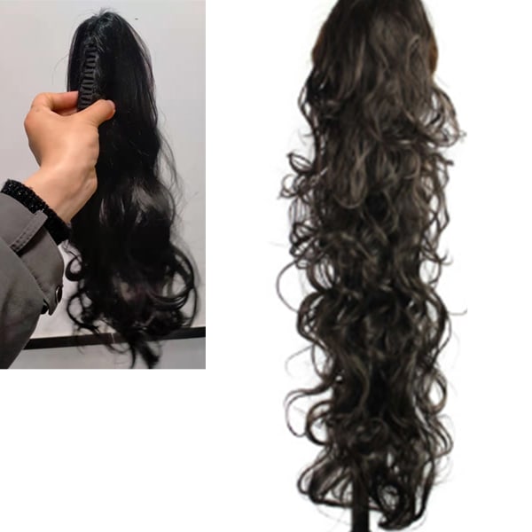 Hestehaleparykk Syntetisk hårforlengelse Long Wave Curly Excellent Texture Tail Hair Parykk 8,5 oz