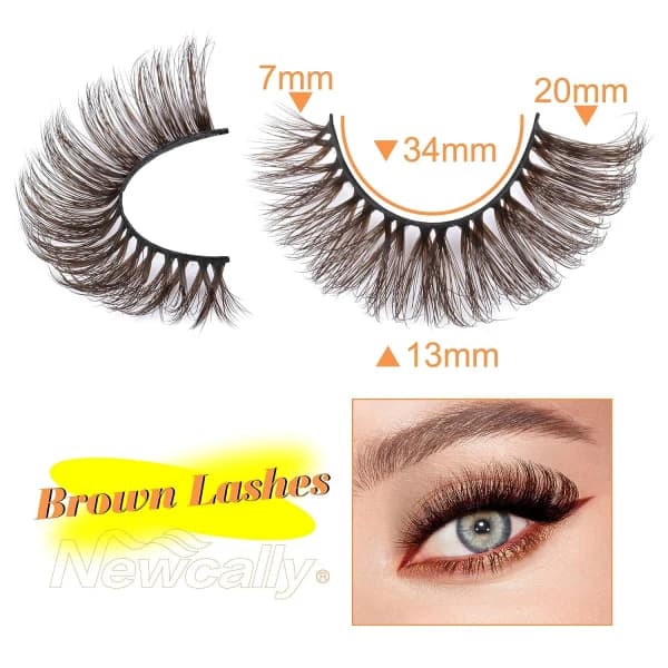 Brune vipper 20 mm lange løsvipper Dramatiske vipper D Curl