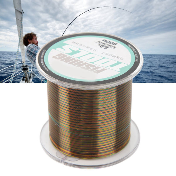 Fiskesnøre 500m Fisketråd Nylon Slitebestandig høystyrke Supersterk 14lb fargerik Anti Wrap fisketråd for ferskvannssaltvann