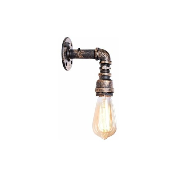 Gammel Industriel Vægslampe Vintage Rørlampe Retro Vandrør til Hjem Café Køkken Stue og Soveværelse (Uden Pærer)