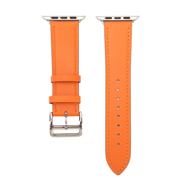 Smart Watch Band Klokkereim Lær Smart Watch Tilbehør for IOS Watch Series SE 8 7 6 5 4 3 2 1 42mm 44mm 45mm Oransje