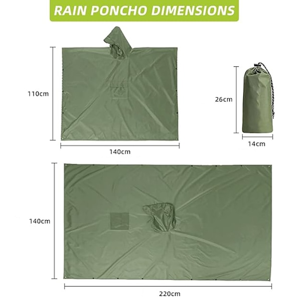 Tilava sadeponcho - sadeviitta Black Svart