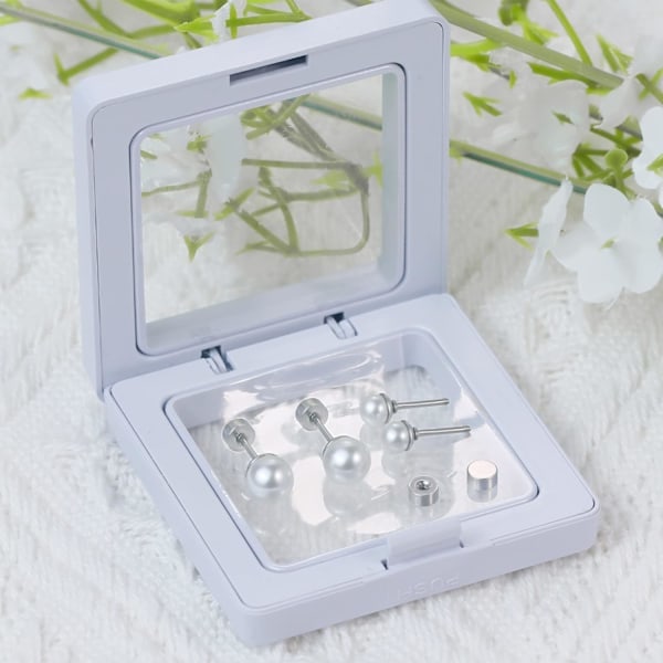 Titaaniset litteät takana korvakorut, 2 par hopeiset helmikorvakorut, naisten spiraalikorvakorut, tyttöjen hypoallergiset rustokorvakorut hopeiset nap sleep (4+6mm)