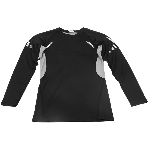 Treningsskjorte Langermet M Fitnessskjorte Svart Grå Komfortabel iført pustende sportsskjorte i kunstsilke for løping