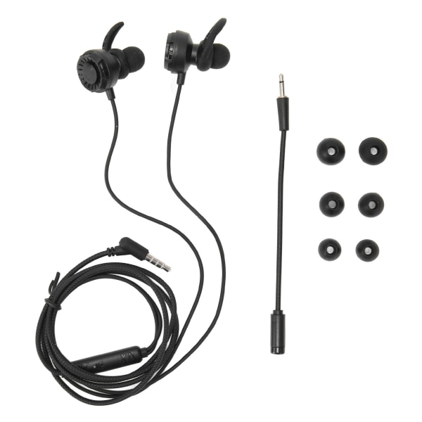 3,5 mm spilleøretelefoner Multifunksjon stereo støyreduksjon Kablede gaming ørepropper med mikrofon for bærbar mobiltelefon PC