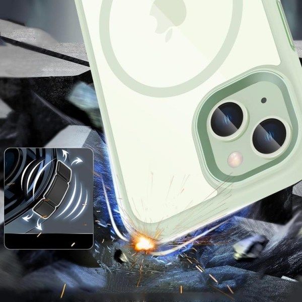 Tech-Protect iPhone 15 Mobilskal Magsafe Magmat - Klar/Grön