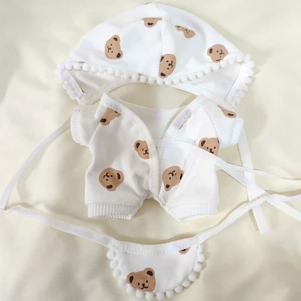 20 cm Dockkläder Pyjamas Kostym Mössa Nattlinne Haklapp