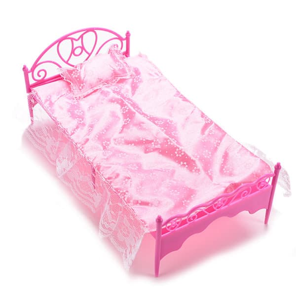 Sengesæt til Barbie dukkehusmøbler & pude