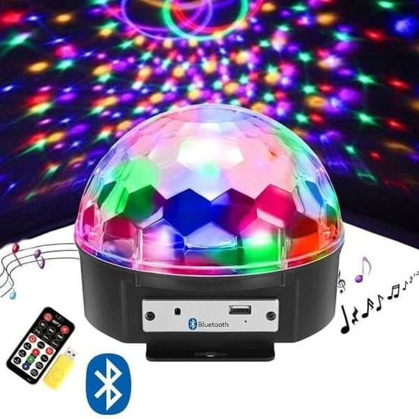 Discopallo Bluetoothilla ja Kaiuttimella - LED-lamppu - RGB Musta