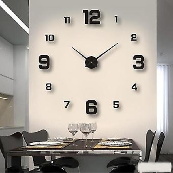 2022 Moderne Design Stort Vægur 3d DIY Kvartsure Modeure Akryl Spejl Klistermærker Stue Hjem Indretning Horloge