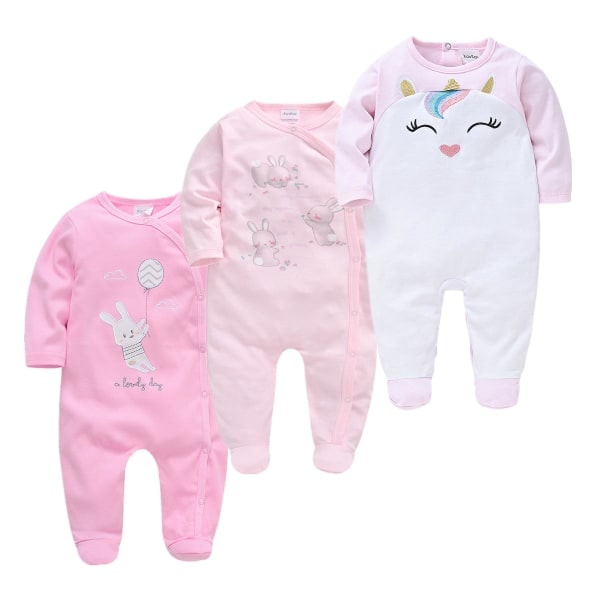 Våren Vauvan Pyjama Tytöt Pojat Haalari 117 % Puuvilla Hengittävä Pehmeä Haalari Sininen 3-6M_paris Blue 3-6M